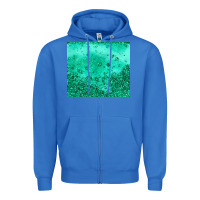 Green Glitter Zipper Hoodie | Teevron