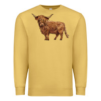 Antique Gold highland cow Premium Sweatshirt - BarkalooDesign