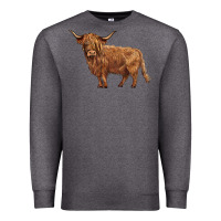 Charcoal Heather highland cow Premium Sweatshirt - BarkalooDesign