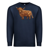 Navy highland cow Premium Sweatshirt - BarkalooDesign