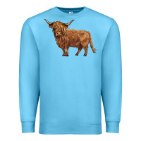 Ocean Blue highland cow Premium Sweatshirt - BarkalooDesign