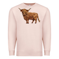 Pale Pink highland cow Premium Sweatshirt - BarkalooDesign