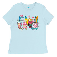 Baby Blue teacher coffee cup Ladies Tee - AdoDesignShop