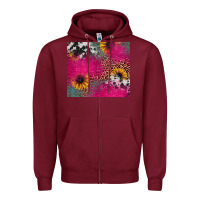 Burgundy pink glitter leopard cowhide Zipper Hoodie - JahusDesignShop