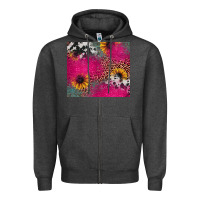 Charcoal Heather pink glitter leopard cowhide Zipper Hoodie - JahusDesignShop