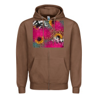 Chestnut pink glitter leopard cowhide Zipper Hoodie - JahusDesignShop