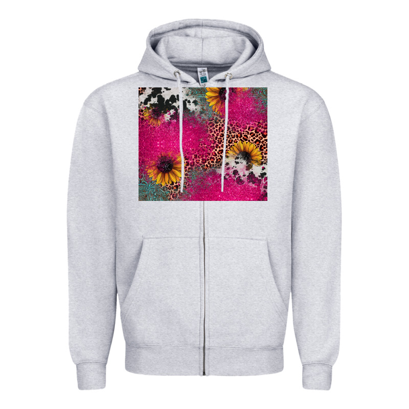Pink Glitter Leopard Cowhide Zipper Hoodie by JahusDesignShop | Teevron