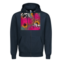 Navy pink glitter leopard cowhide Zipper Hoodie - JahusDesignShop