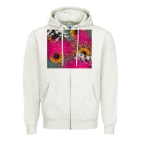 Oatmeal Heather pink glitter leopard cowhide Zipper Hoodie - JahusDesignShop