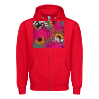 Red pink glitter leopard cowhide Zipper Hoodie - JahusDesignShop