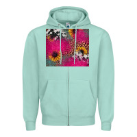 Seafoam pink glitter leopard cowhide Zipper Hoodie - JahusDesignShop