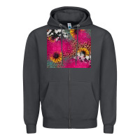Smoke pink glitter leopard cowhide Zipper Hoodie - JahusDesignShop
