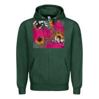Sports Green pink glitter leopard cowhide Zipper Hoodie - JahusDesignShop