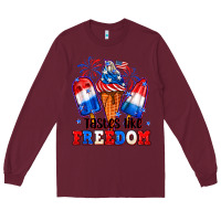 Burgundy 4th of July ice creams tastes like freedom Long Sleeve Tee - Neo Western
