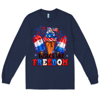 Navy 4th of July ice creams tastes like freedom Long Sleeve Tee - Neo Western