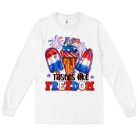 White 4th of July ice creams tastes like freedom Long Sleeve Tee - Neo Western