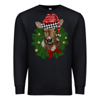 Black christmas wreath baby calf Premium Sweatshirt - BarkalooDesign