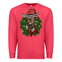 Cardinal christmas wreath baby calf Premium Sweatshirt - BarkalooDesign