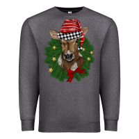 Charcoal Heather christmas wreath baby calf Premium Sweatshirt - BarkalooDesign