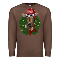 Chestnut christmas wreath baby calf Premium Sweatshirt - BarkalooDesign