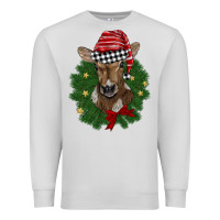 Dove Grey christmas wreath baby calf Premium Sweatshirt - BarkalooDesign
