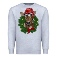 Heather Grey christmas wreath baby calf Premium Sweatshirt - BarkalooDesign