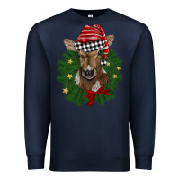 Navy christmas wreath baby calf Premium Sweatshirt - BarkalooDesign