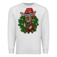 Oatmeal Heather christmas wreath baby calf Premium Sweatshirt - BarkalooDesign