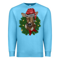 Ocean Blue christmas wreath baby calf Premium Sweatshirt - BarkalooDesign