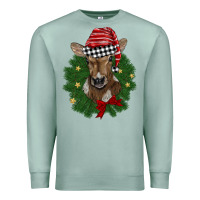 Seafoam christmas wreath baby calf Premium Sweatshirt - BarkalooDesign