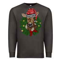 Smoke christmas wreath baby calf Premium Sweatshirt - BarkalooDesign