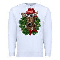 White christmas wreath baby calf Premium Sweatshirt - BarkalooDesign
