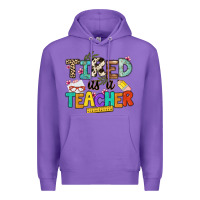 Purple tired as a teacher Premium Hoodie - NancyCooperArtShop
