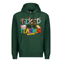 Sports Green tired as a teacher Premium Hoodie - NancyCooperArtShop