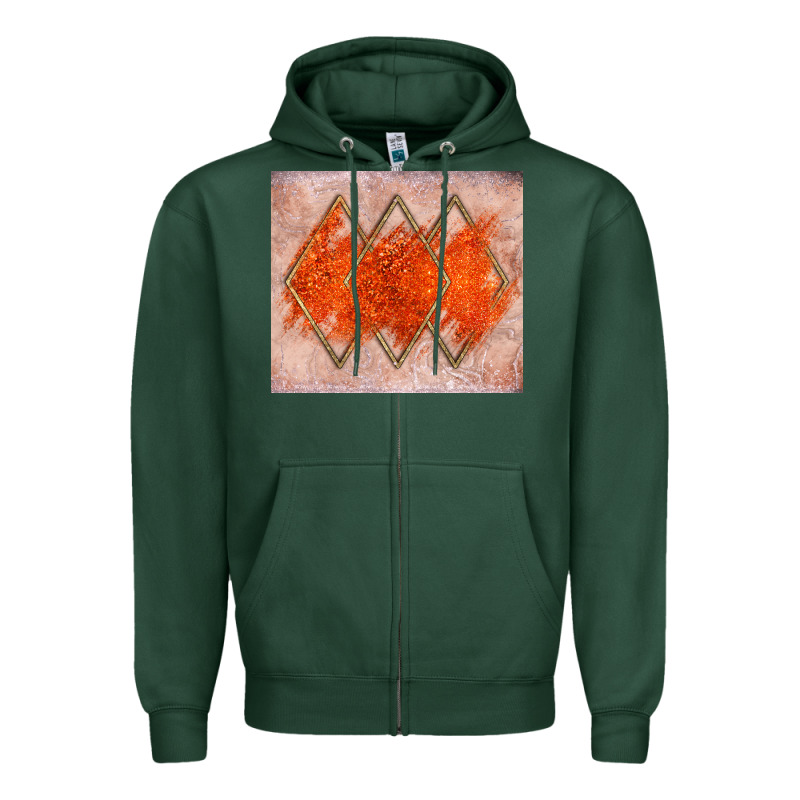 Orange Glitter Zipper Hoodie by JahusDesignShop | Teevron