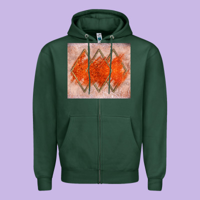Orange Glitter Zipper Hoodie Designed By Jahusdesignshop
