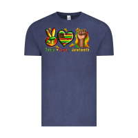 Vintage Denim peace love juneteenth Vintage Tee - texasbilliewilder