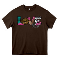 Chocolate Brown Love More Heavy Core Tee - SublimationCraftShop
