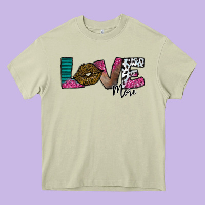 Love More Heavy Core Tee Designed By Sublimationcraftshop