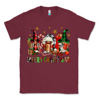 Burgundy merry christmas buffalo gnomies Classic Tee - FaDigitalArtStudio