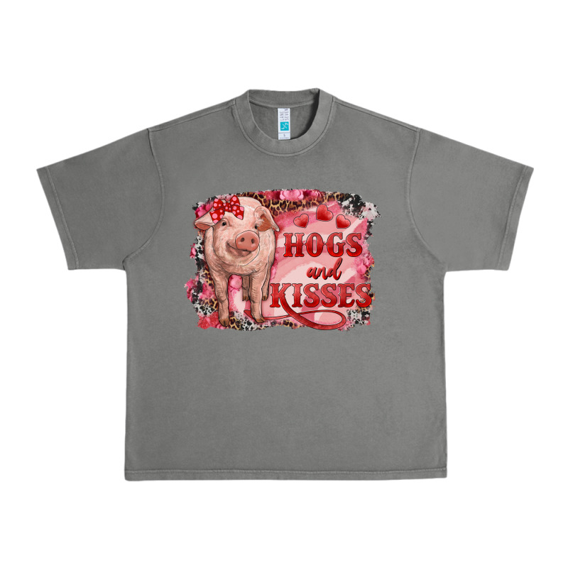 Valentine's Day Pig Hogs And Kisses Urban Heavy Tee by RanaPortraitStore | Teevron