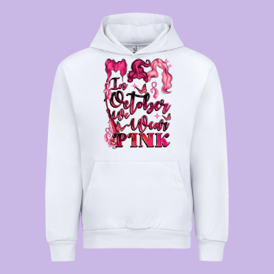 In October We Wear Pink Urban Hoodie Designed By Lillyallendesigns