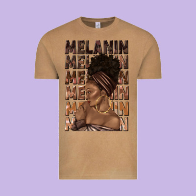 Vintage Tee melanin melanin melanin with afro girl