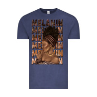 Vintage Denim melanin melanin melanin with afro girl Vintage Tee - texasbilliewilder