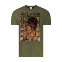 Vintage Olive melanin melanin melanin with afro girl Vintage Tee - texasbilliewilder