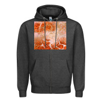 Orange Glitter Zipper Hoodie | Teevron