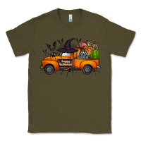 Army Green happy halloween truck Classic Tee - CowhideDigitalArt