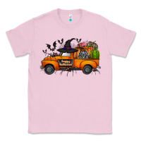 Bubblegum Pink happy halloween truck Classic Tee - CowhideDigitalArt