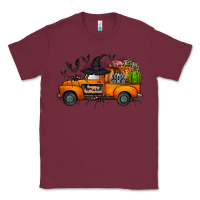 Burgundy happy halloween truck Classic Tee - CowhideDigitalArt
