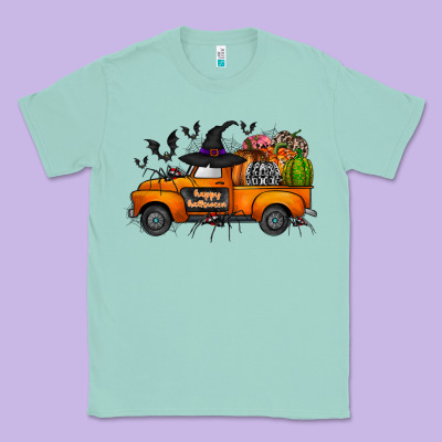 Happy Halloween Truck Classic Tee Designed By Cowhidedigitalart